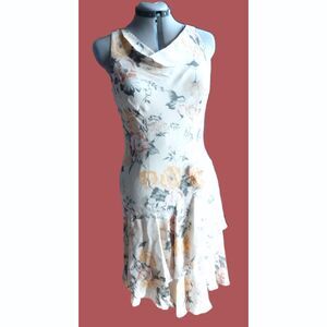 Vintage Romantic Bias Cut Flapper Dress Petite Sophisticate Cottage Core Silk 10